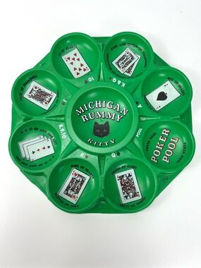 Vintage 1960s Michigan Rummy Game Board Transogram Kitty Tray Only Poker Retro